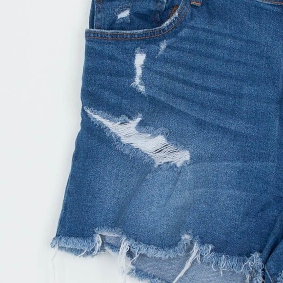 Abercrombie & Fitch Womens Curve Love High Rise Shorts Size 33 16 Distressed - Picture 3 of 8